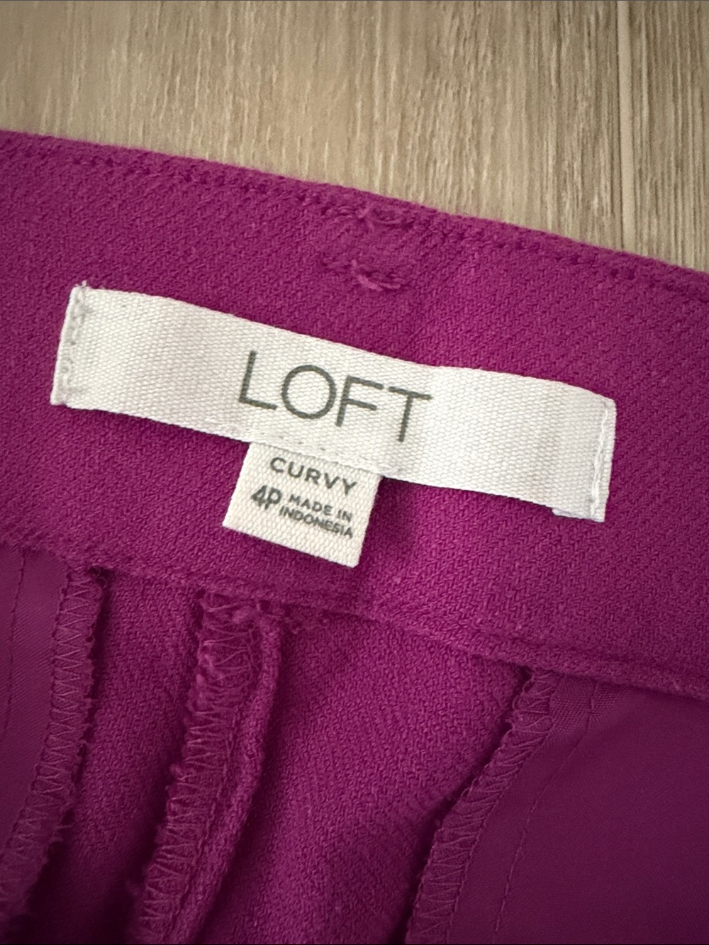 LOFT Straight-Leg Crop Pants in Bold Magenta - Picture 2 of 4